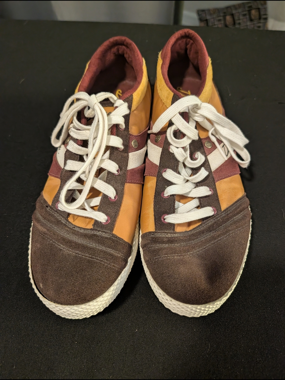Men's Casual Lace-Up Sneakers in Brown and Mustard Diesel 10